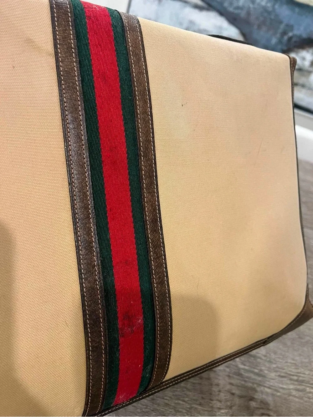 Vintage Gucci Briefcase Canvas Bag